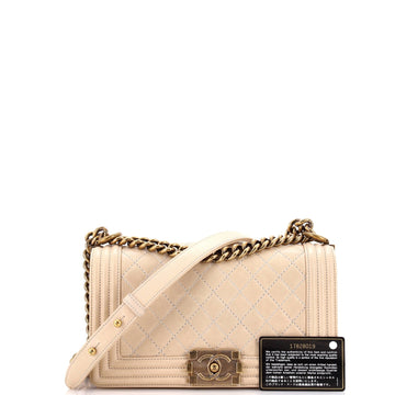 Boy Flap Bag Quilted Iridescent Calfskin Old Medium