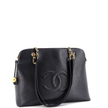 Vintage Timeless Zip Tote Caviar Medium