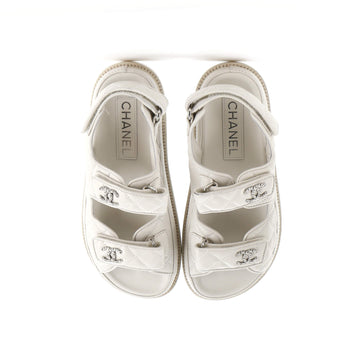 Women's Velcro Dad Sandals Quilted Leather