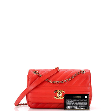 CC Flap Bag Diagonal Quilted Goatskin Small