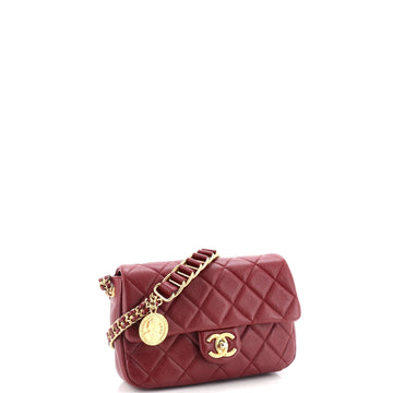 Chain Soul Flap Bag Quilted Caviar Small