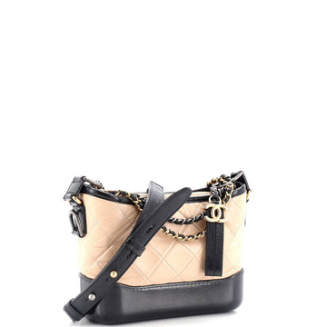Bicolor Gabrielle Hobo Quilted Aged Calfskin Small
