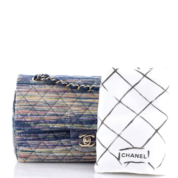 Classic Double Flap Bag Quilted Multicolor Denim Medium