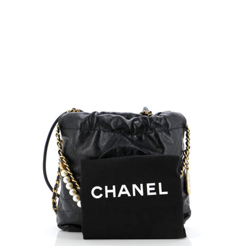 22 Chain Hobo Quilted Calfskin with Pearl Chain Mini