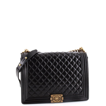 Boy Flap Bag Quilted Glazed Calfskin Large