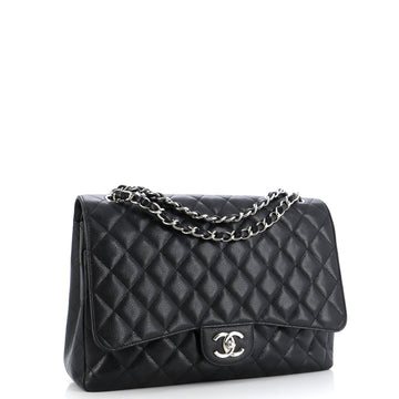 Classic Double Flap Bag Quilted Caviar Maxi