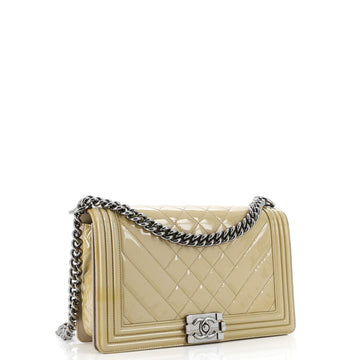Boy Flap Bag Chevron Patent New Medium