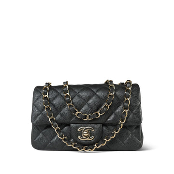 18S Charcoal leather Quilted Mini Rectangular Flap LGHW