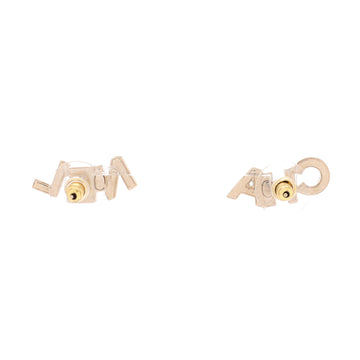CHA-NEL Stud Earrings Metal with Crystals