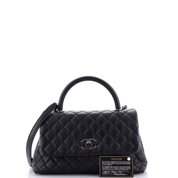 Coco Top Handle Bag Quilted Caviar Small