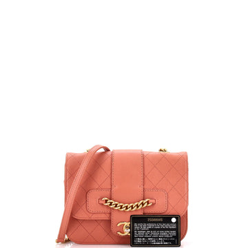 Front Chain Flap Bag Quilted Sheepskin Medium