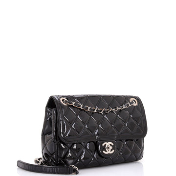 Coco Shine Flap Bag Quilted Patent Medium