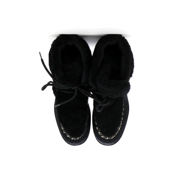 Women's Chain Snow Ankle Boots Calf Hair and Shearling
