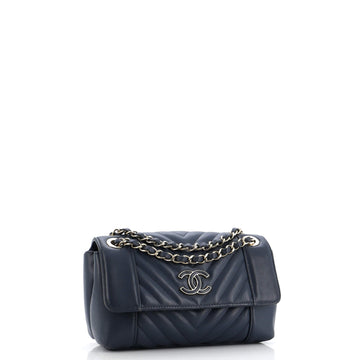 Daily Chevron Flap Bag Chevron Calfskin Small