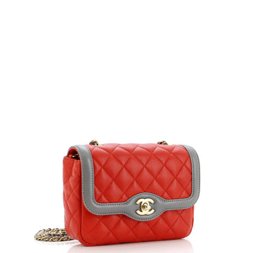 Two Tone Flap Bag Quilted Lambskin Mini