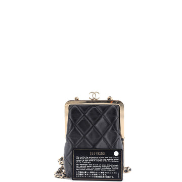 CC Frame Clutch with Chain Quilted Lambskin and Plexiglass
