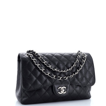 Classic Double Flap Bag Quilted Caviar Jumbo