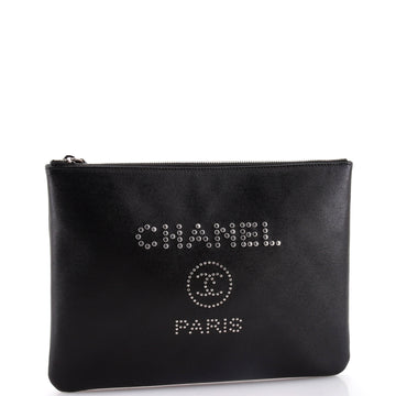 Deauville Pouch Studded Caviar Medium