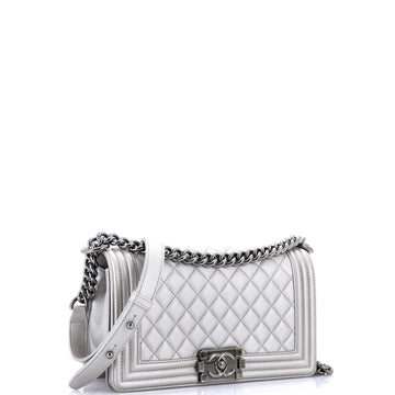 Boy Flap Bag Quilted Caviar Old Medium