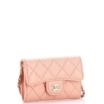 Classic Flap Chain Belt Bag Quilted Lambskin Mini
