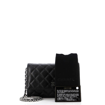 Wallet on Chain Quilted Caviar