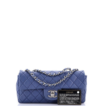 Classic Single Flap Bag Quilted Caviar East West
