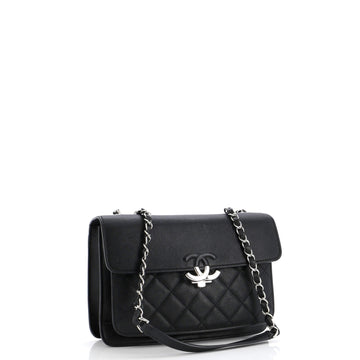 CC Box Flap Bag Quilted Calfskin Small