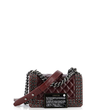 Chained Boy Flap Bag Quilted Glazed Calfskin Small