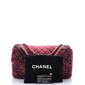 Denimpression Flap Bag Quilted Distressed Denim Medium