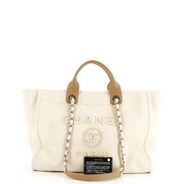 Deauville Tote Pearl Embellished Canvas Medium