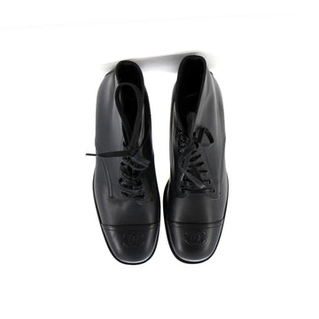 Women's Cap Toe CC Ankle Combat Boots Leather