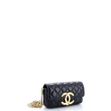 Giant CC Flap Baguette Bag Quilted Lambskin
