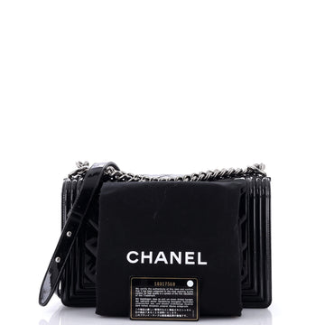 Boy Flap Bag Chevron Patent New Medium