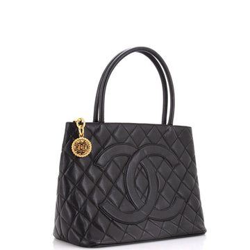 Medallion Tote Quilted Caviar