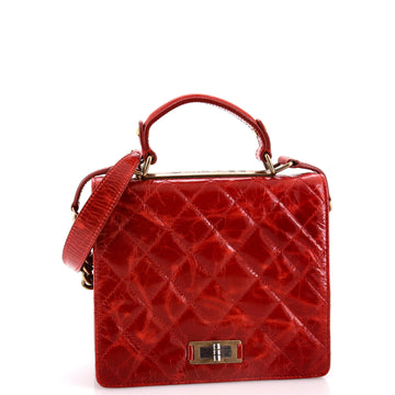 Rita Top Handle Flap Bag Quilted Aged Calfskin Large