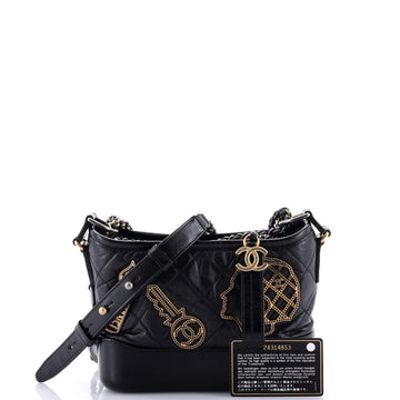 Gabrielle Hobo Embellished Quilted Aged Calfskin Small