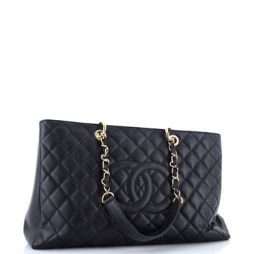 Grand Shopping Tote Quilted Caviar XL