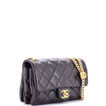 All Slide Long Flap Bag Quilted Lambskin Small