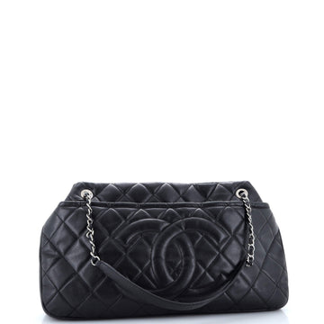 Timeless CC Shopping Tote Quilted Caviar Large