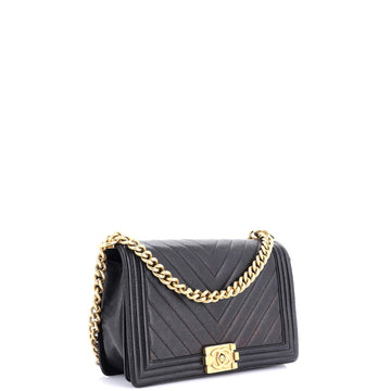 Boy Flap Bag Chevron Caviar New Medium