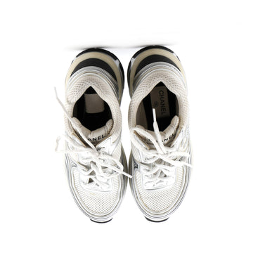 Women's CC Low-Top Sneakers Mesh and Laminated Leather