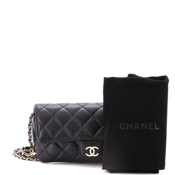 Classic Sunglasses Case with Chain Quilted Caviar