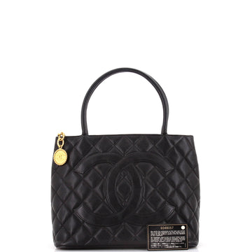 Medallion Tote Quilted Caviar