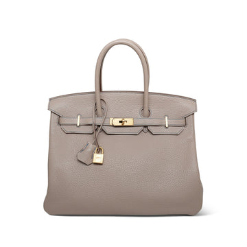 Birkin 35 Bi-Color Horseshoe (HSS) Gris Tourterelle/Bleu de Malte leather  R Square