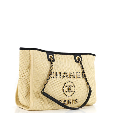 Deauville Tote Straw with Chain Detail Small