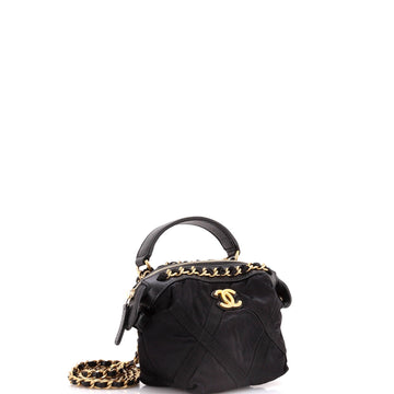 Top Handle Clutch with Chain Nylon with Grosgrain Mini