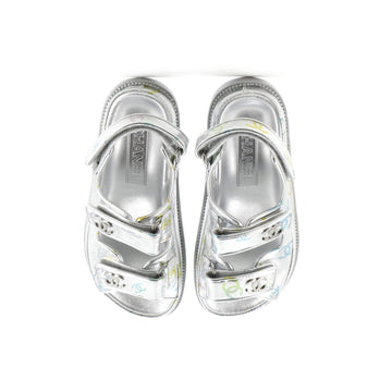 Women's Velcro Dad Sandals Printed Laminated Leather
