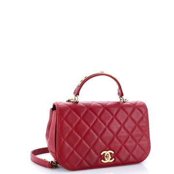 Carry Around Flap Bag Quilted Caviar Small