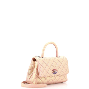 Coco Top Handle Bag Quilted Iridescent Caviar with Gradient Hardware Mini