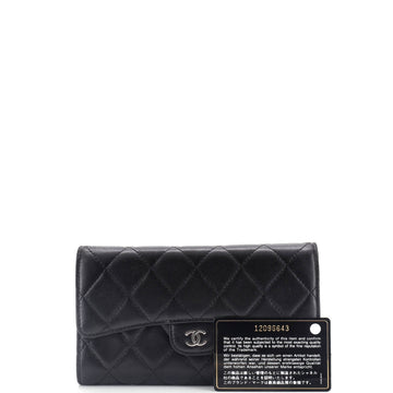L-Flap Wallet Quilted Lambskin Long